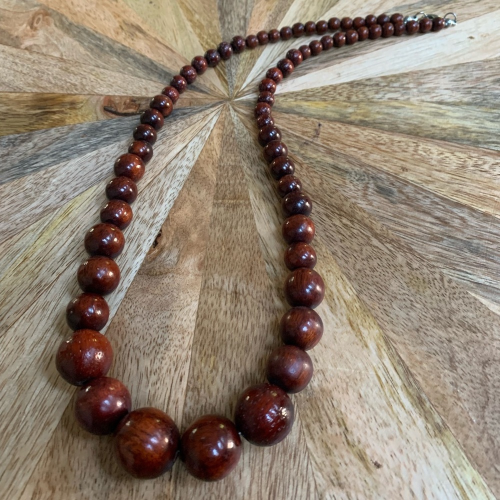 Koa Wood Beaded Necklace